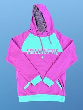 Baseball Lifestyle 101 Pink & Mint Pullover Hoodie - New in Bag - Small